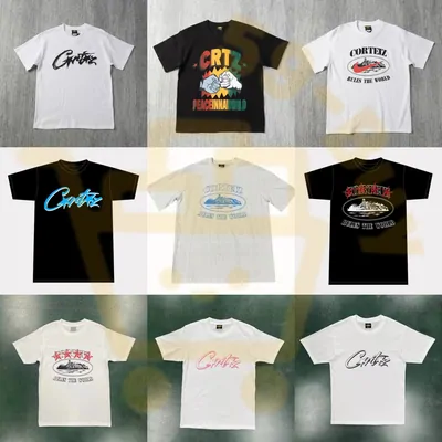 Printed tees in black and white with varied front graphics